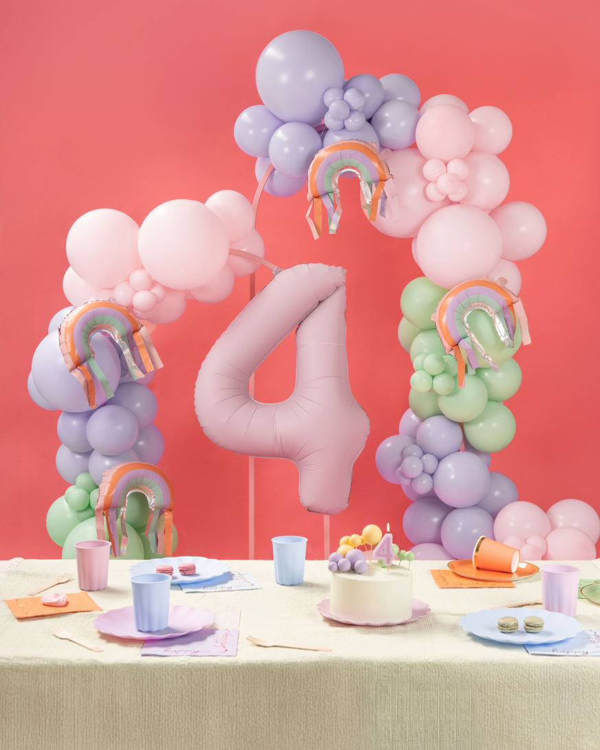 Regnbue ballon med frynser - Billede 2