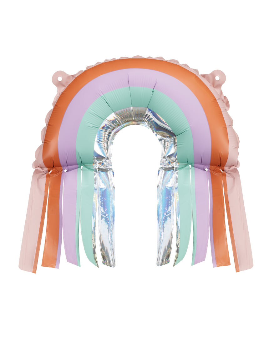 Regnbue ballon med frynser