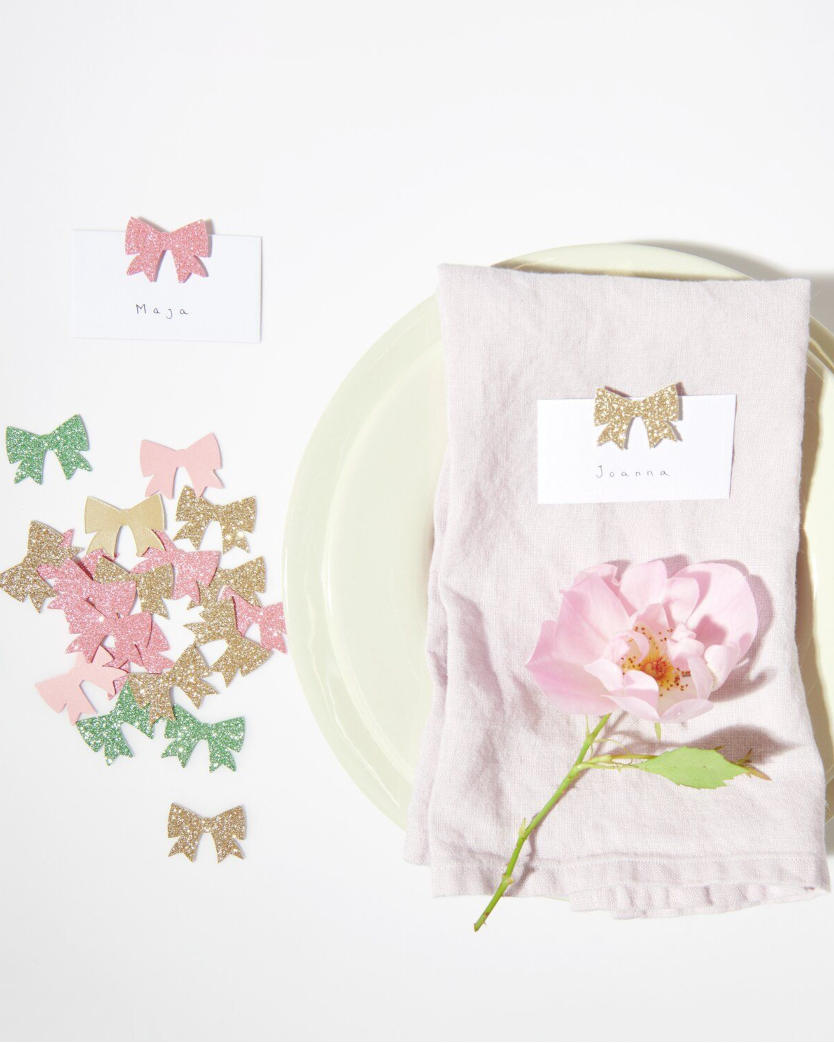 Lysegrøn glitter sløjfe konfetti - Billede 2