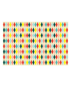 Harlekin ternet papirdug – dekorativ engangsdug til cirkus, karneval og fødselsdage