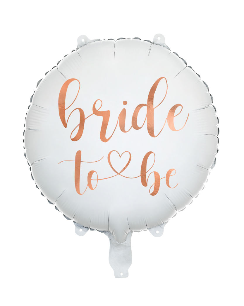 Hvid og rosa guld "Bride to be" folieballon - Billede 3