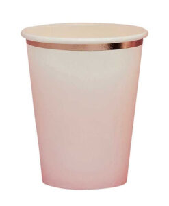 Ombre blush pink papkrus med rose gold kant