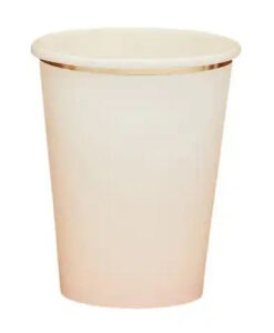 Ombre ferskenfarvede papkrus med rose gold kant