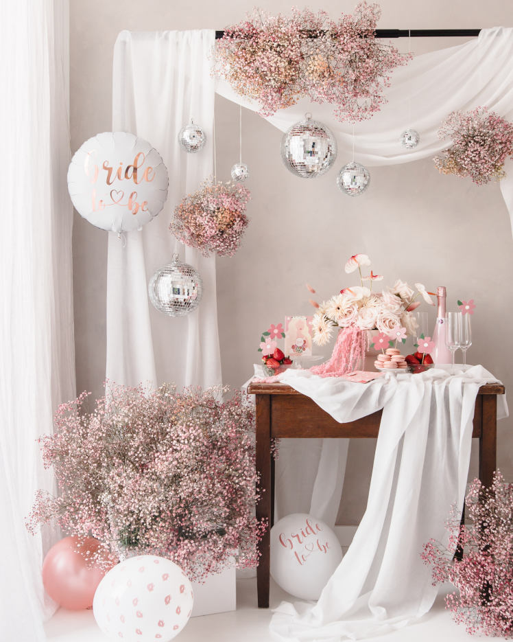 Hvid og rosa guld "Bride to be" folieballon - Billede 2