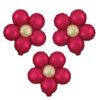 Bordeaux røde blomster folieballoner - 3 stk.
