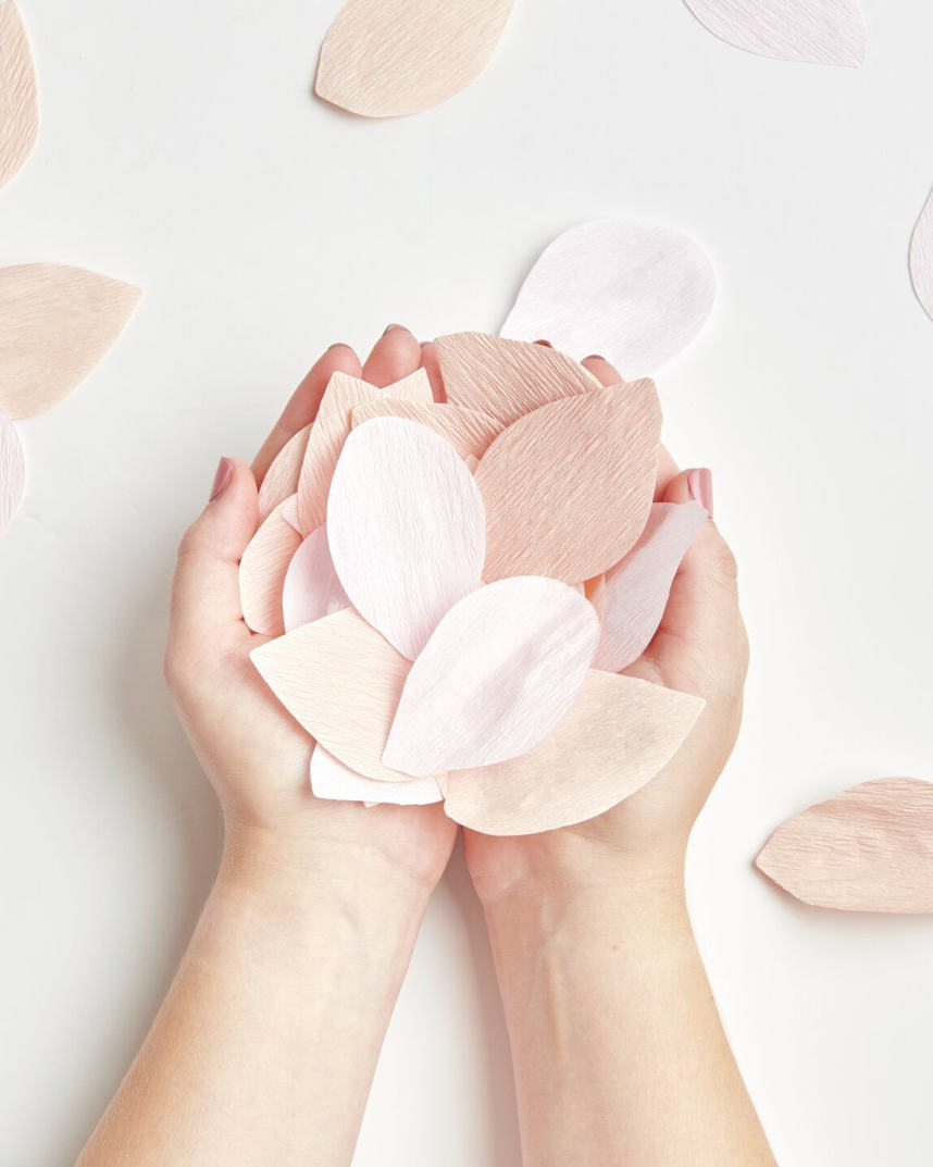 Beige, nude og blush blad konfetti - Billede 2