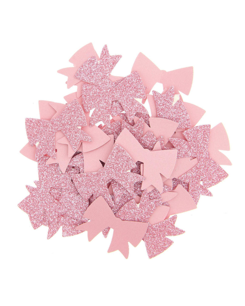 Lyserød glitter sløjfe konfetti