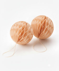 Lille honeycomb papirbold 8 cm. - lys fersken - 1 stk.