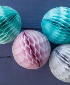 små papirbolde til dekoration 8 cm.