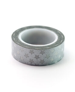 Sølvfarvet masking tape med stjerner