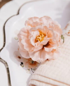 Fersken farvet tema pynt til konfirmation