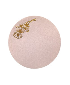 Blush lyserød cirkel bordkort med guld tryk