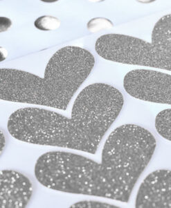 stickers hjerter sølv