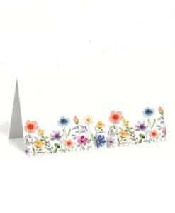 Bordkort med akvarel mark blomster