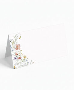 Bordkort med vilde akvarel blomster - pr. stk.